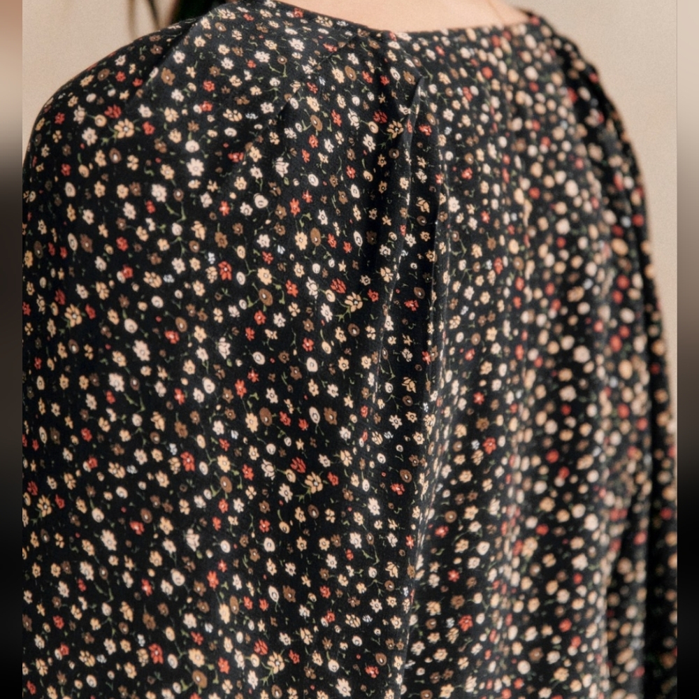 Sezane Erica Black Floral Blouse - Picture 4 of 11